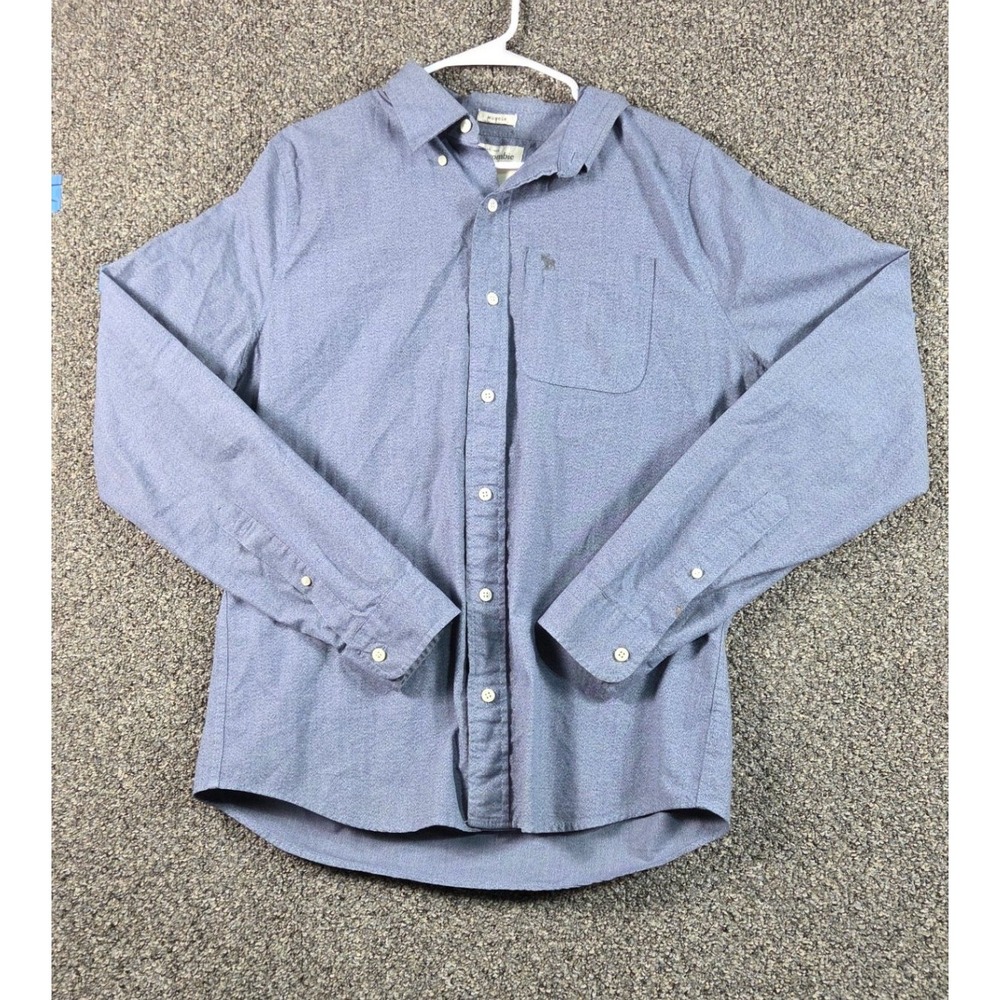 Abercrombie & Fitch Button-Down Muscle Shirt Mens XL Blue Cotton Preppy 0322‎